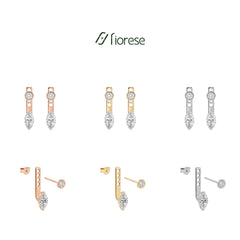 Marquise & Round Stone Drop Earrings - MMR