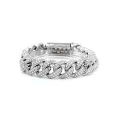 Men's Iced - Out Cuban Link Bracelet with Round Lab Diamonds - MMR