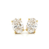 Oval Brilliant Lab Diamond 4 - prong Basket Setting Studs - Fiorese Day - MMR