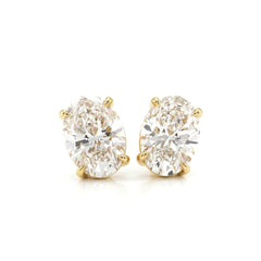 Oval Brilliant Lab Diamond 4 - prong Basket Setting Studs - Fiorese Day - MMR