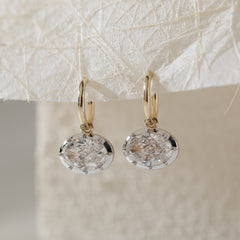 Oval Brilliant Lab Diamond Rhodium Plating Bezel Hoop - MMR