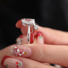 Pear Shape With Flush Set Round Stone Bypass Ring - MMR