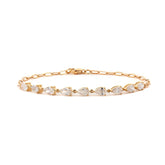 Pear - Shaped Lab Diamond 9 - Stone Adjustable Chain Bracelet - MMR