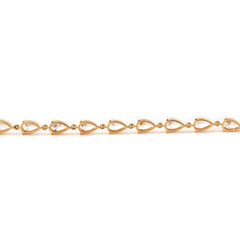 Pear - Shaped Lab Diamond 9 - Stone Adjustable Chain Bracelet - MMR