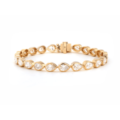 Pear - Shaped Lab Diamond Bezel - Set Tennis Bracelet with Box Clasp - MMR