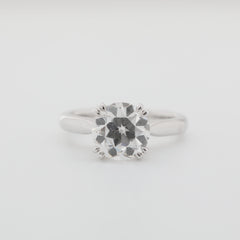 Platinum 2.12ct Old European Cut Lab Diamond Solitaire Ring - MMR
