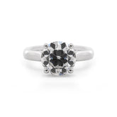 Platinum 2.63CT Old European Cut Lab Diamond Cathedral Design Round Prong Ring - MMR