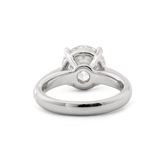 Platinum 2.63CT Old European Cut Lab Diamond Cathedral Design Round Prong Ring - MMR