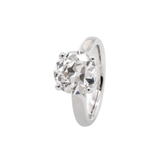 Platinum 2.63CT Old European Cut Lab Diamond Cathedral Design Round Prong Ring - MMR