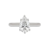 Platinum (IGI) 1.54CT Pear Brilliant Cut Lab Diamond Tuilp Setting Cathedral Solitaire Ring - MMR