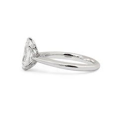 Platinum (IGI) 1.54CT Pear Brilliant Cut Lab Diamond Tuilp Setting Cathedral Solitaire Ring - MMR