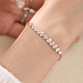 Round and Pear - Shaped Lab Diamond Chain Bracelet in Prong Basket Setting - MMR