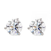 Round Brillant Lab Lab Diamond 3 - prong Martini Style Studs - MMR