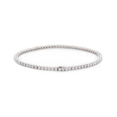 Round Brilliant Cut Diamond 4 - Prong Basket Tennis Bracelet with Single - Side Box Clasp - MMR