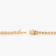 Round Brilliant Cut Lab Diamond Three - Prong Basket Tennis Bracelet with Box Clasp - MMR