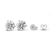 Round Brilliant Lab Diamond 3 - Prong Basket Setting Studs - Fiorese Day - MMR