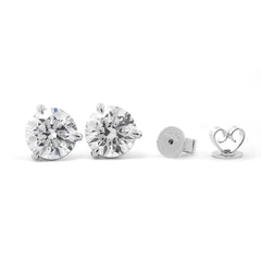 Round Brilliant Lab Diamond 3 - Prong Basket Setting Studs - Fiorese Day - MMR