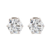 Round Brilliant Lab Diamond 6 - Prong Martini Style Studs - Fiorese Day - MMR