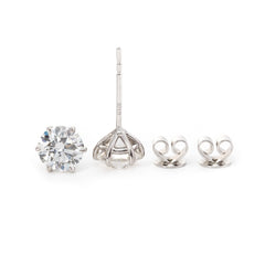 Round Brilliant Lab Diamond 6 - Prong Martini Style Studs - Fiorese Day - MMR