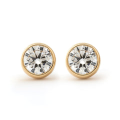 Round brilliant Lab Diamond Bezel Setting Stud Earrings - MMR