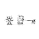 Round Brilliant Lab Diamond Six Prong Basket Setting Studs - MMR