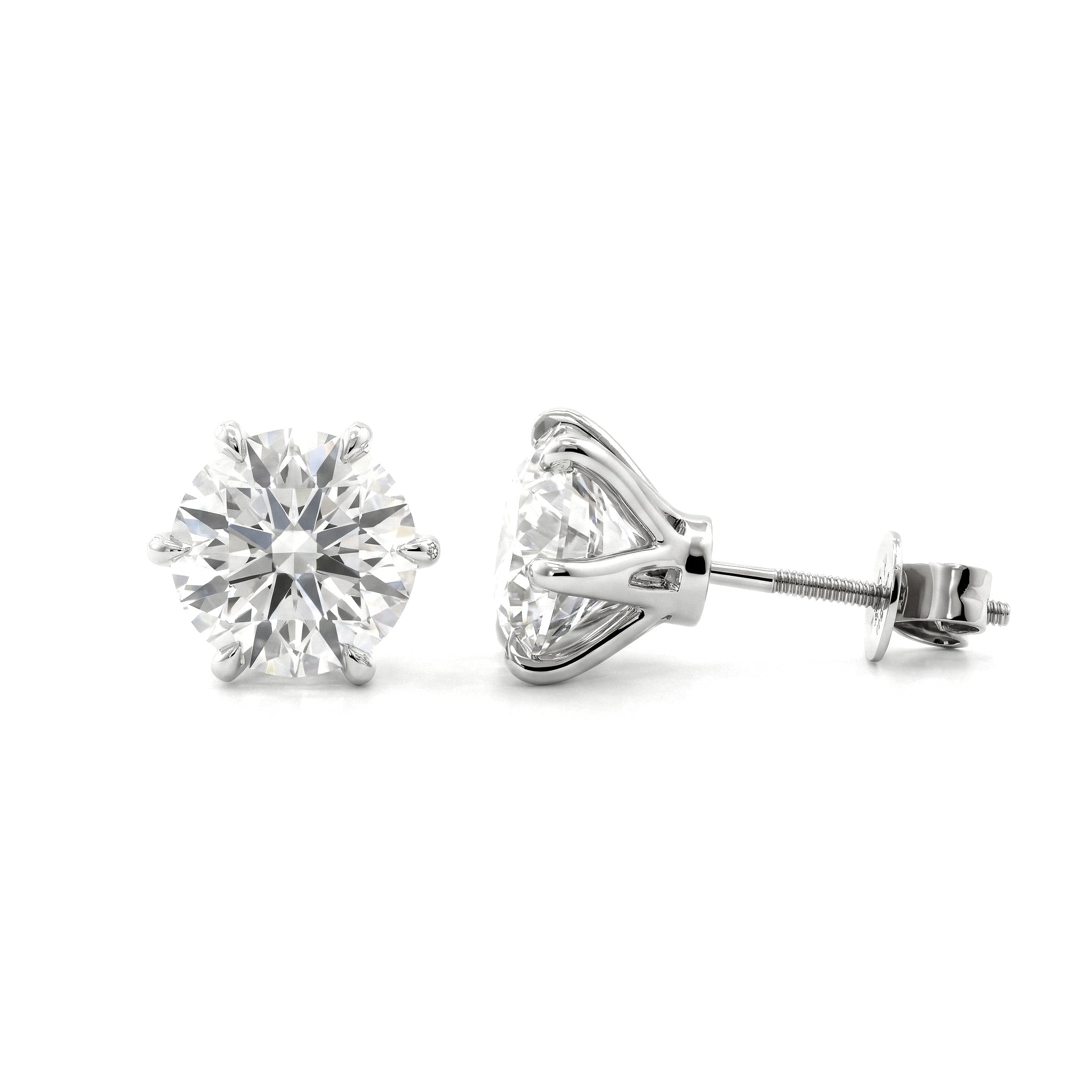 Round Brilliant Six - Prong Crown Setting Studs - MMR