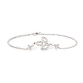 Round Lab Diamond Leaf - Cluster Chain Bracelet - MMR