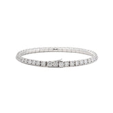 Round Lab Diamond Tennis Bracelet with U - Shaped Pavé Channel - Back Setting - MMR