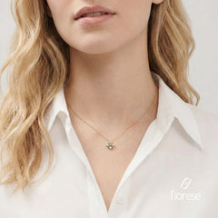 Round Shape Stone Crisscross Pendant Necklace - MMR