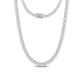 S925 3.5mm Moissanite Crown - Set Tennis Necklace with Side - Clasp (15") - MMR