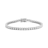 Special Offer: 14K White Gold 3mm Round Brilliant Cut Lab Diamond Bracelet (7") - MMR