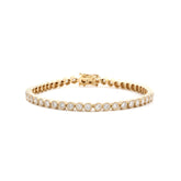 Special Offer 14K Yellow Gold 2.6mm Brilliant Cut Lab Diamond Bezel Tennis Bracelet (6.75") - MMR
