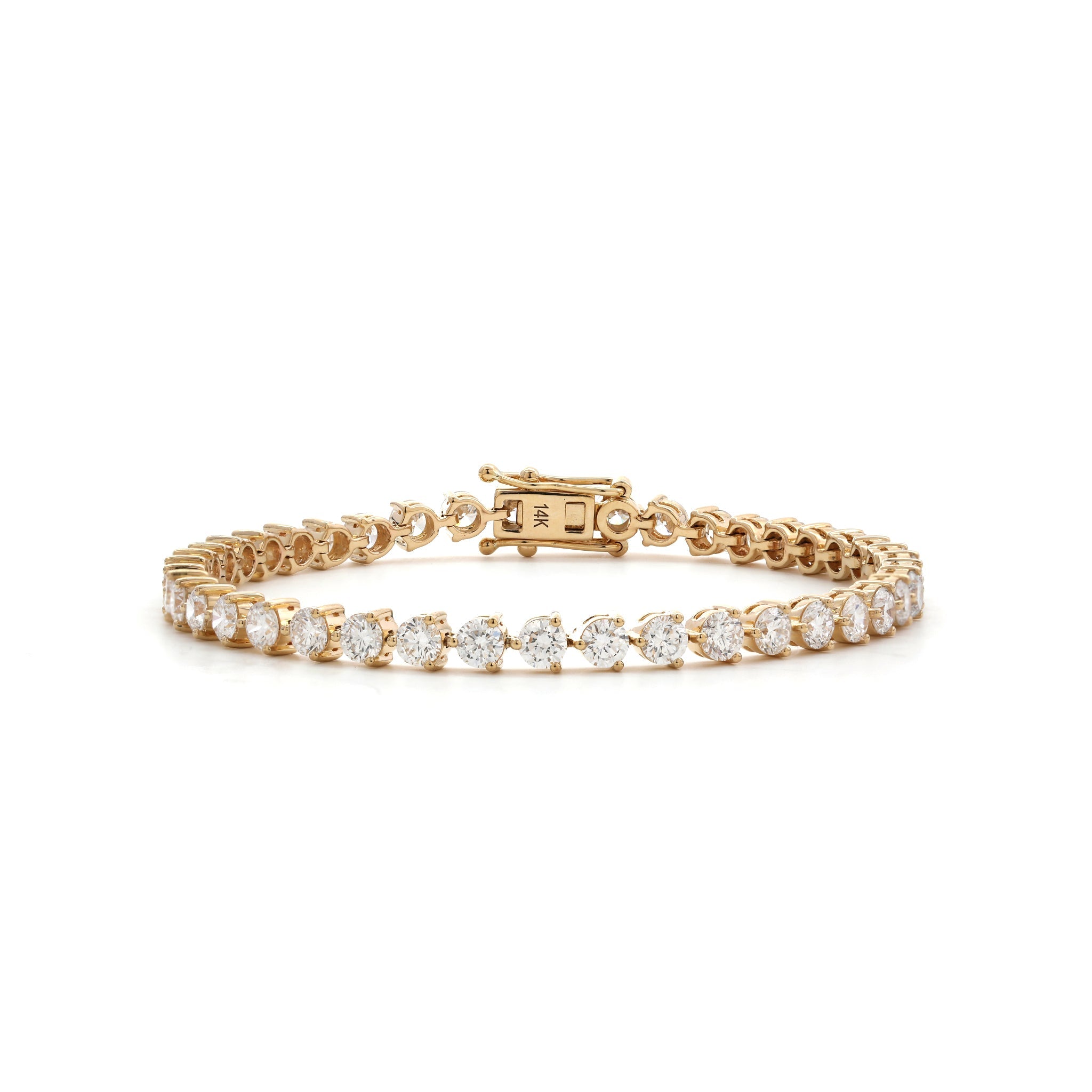 Special Offer 14K Yellow Gold 2.8mm Brilliant Cut Lab Diamond Tennis Bracelet (5.75") - MMR
