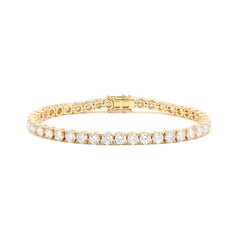 Special Offer 18K Yellow Gold 3.5mm Brilliant Cut Lab Diamond Tennis Bracelet (6") - MMR