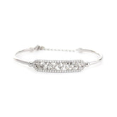 Tapered Baguette & Round Cut Lab Diamond Open Bangle Bracelet - MMR