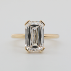 14K Yellow Gold 4.59ct Criss Cut Lab Diamond Hidden Halo Ring