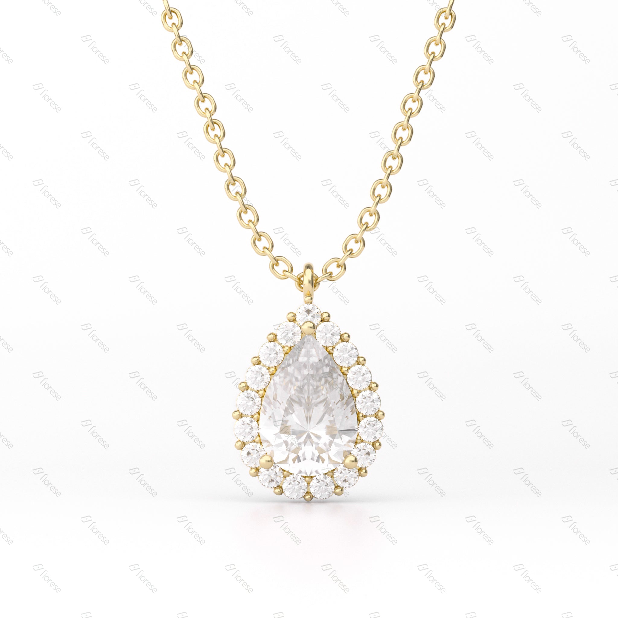 1 ct / 2 ct Halo Pear Pendant - MMR