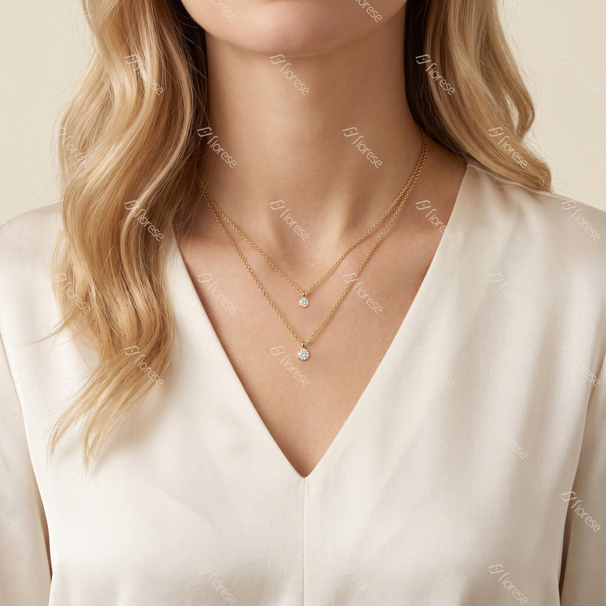 1 ct/ 2 ct Round solitaire 4-paw Pendant - MMR