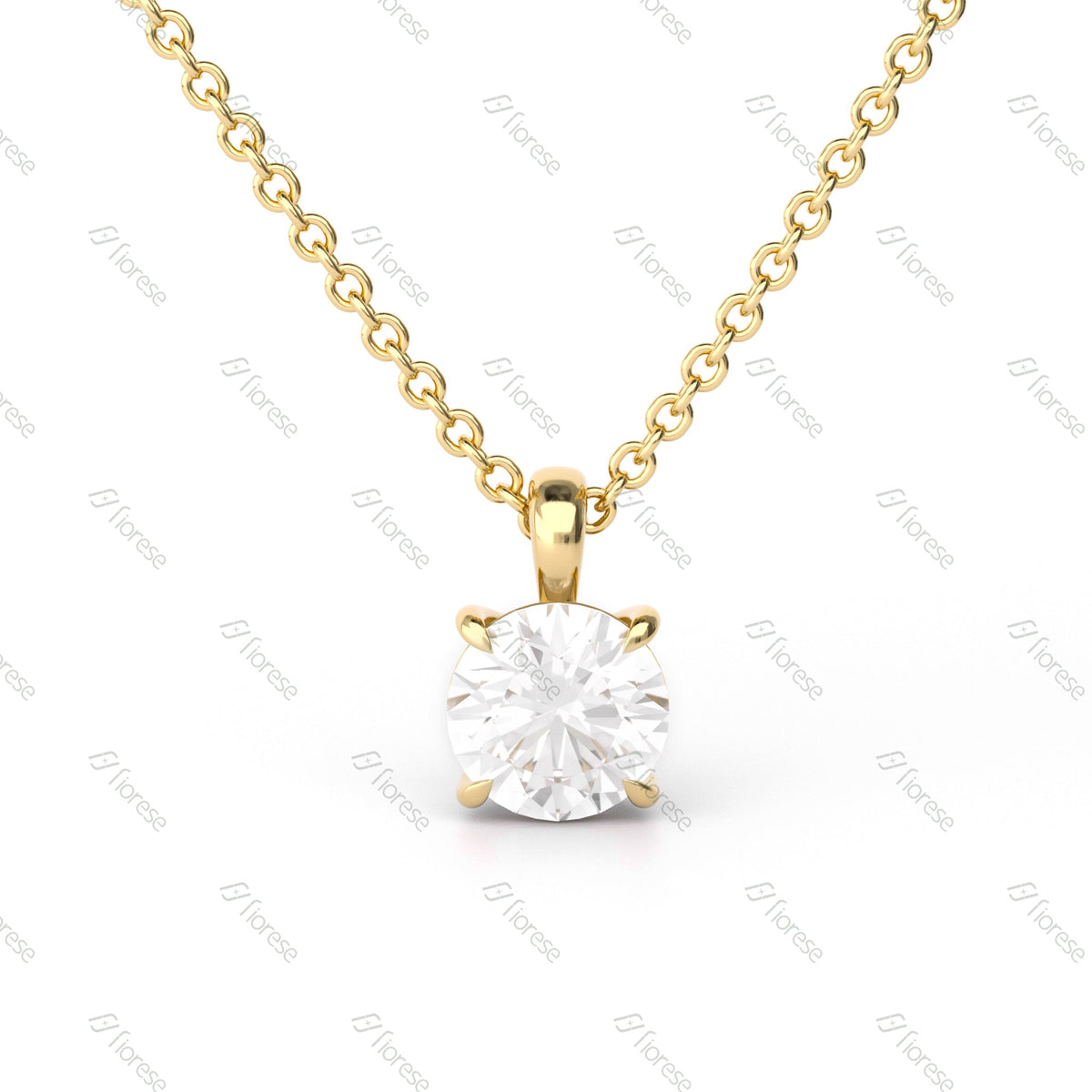 1 ct/ 2 ct Round solitaire 4-paw Pendant - MMR