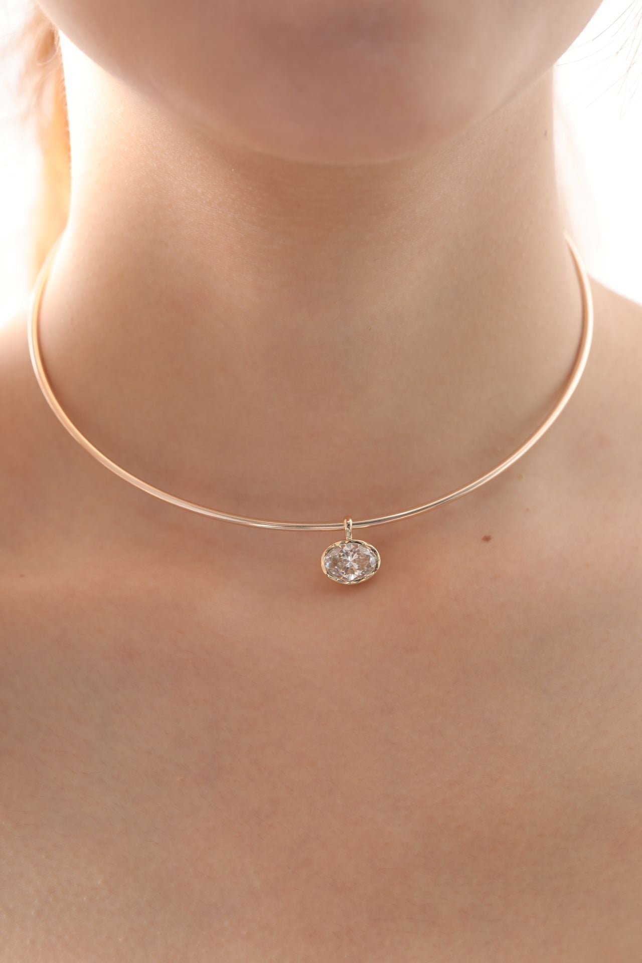 1 ct and 2 ct Oval Bezel Pendant - MMR