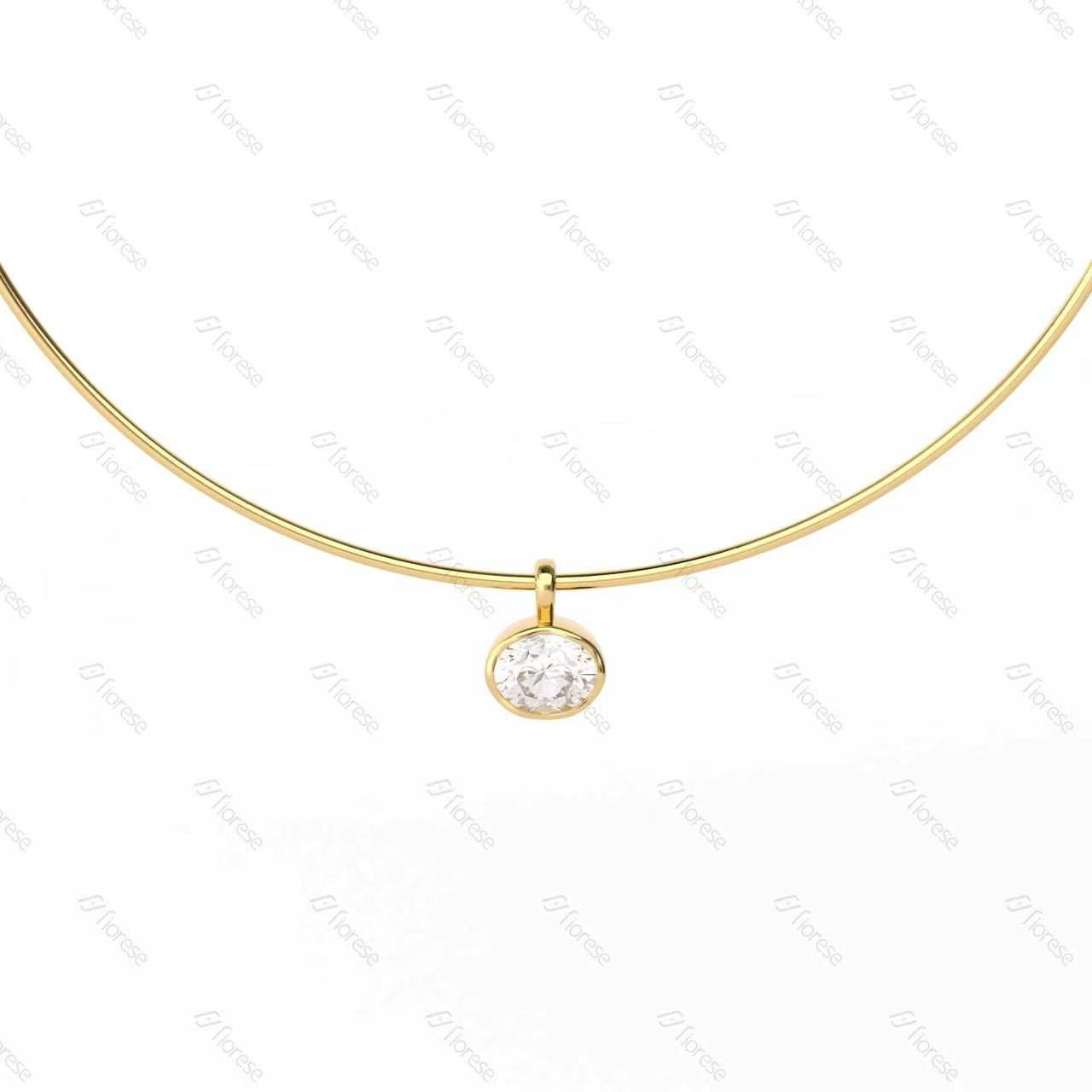 1 ct and 2 ct Oval Bezel Pendant - MMR