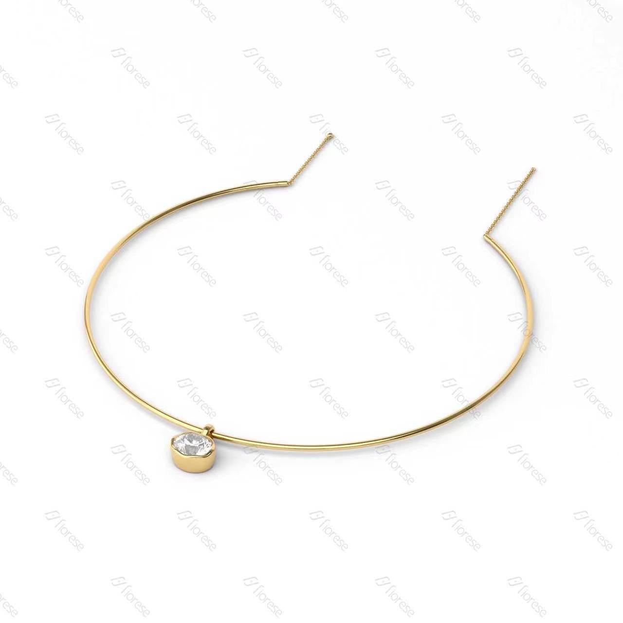 1 ct and 2 ct Oval Bezel Pendant - MMR