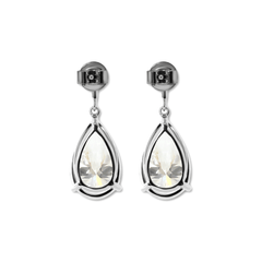 10 ct tw Pear Shaped Lab Diamond Basket Setting Dangle Stud Earrings - MMR