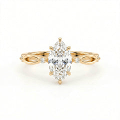 1.08CT Marquise Lab Diamond Solitaire Engagement Ring with Twist Shank - MMR