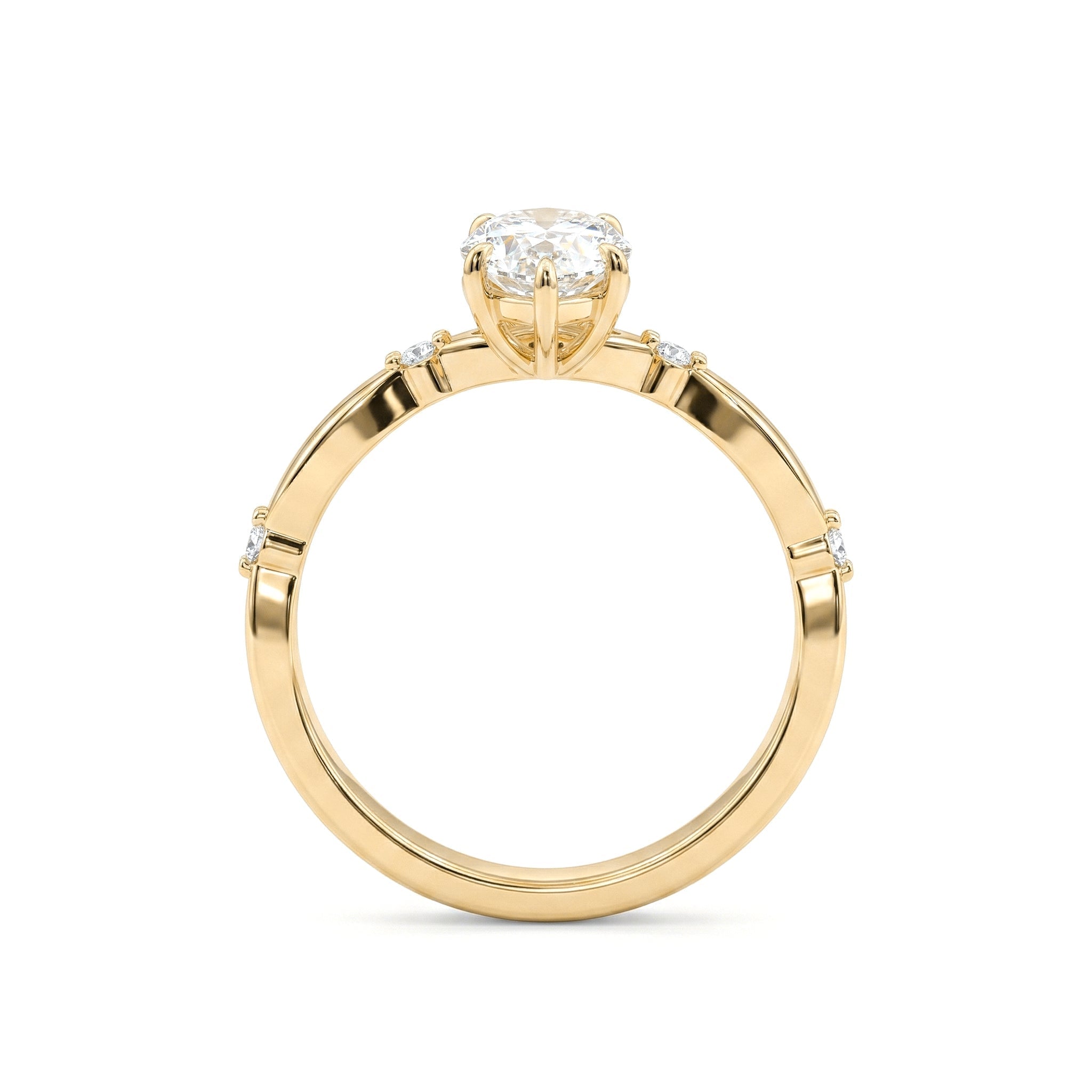 1.08CT Marquise Lab Diamond Solitaire Engagement Ring with Twist Shank - MMR