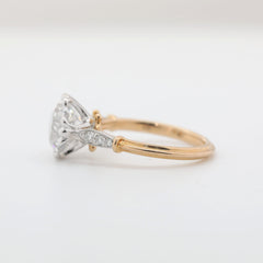 10K Gold Two Tone Design 2.69ct Old European Cut Lab Diamond Vintage Ring - MMR