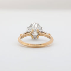 10K Gold Two Tone Design 2.69ct Old European Cut Lab Diamond Vintage Ring - MMR