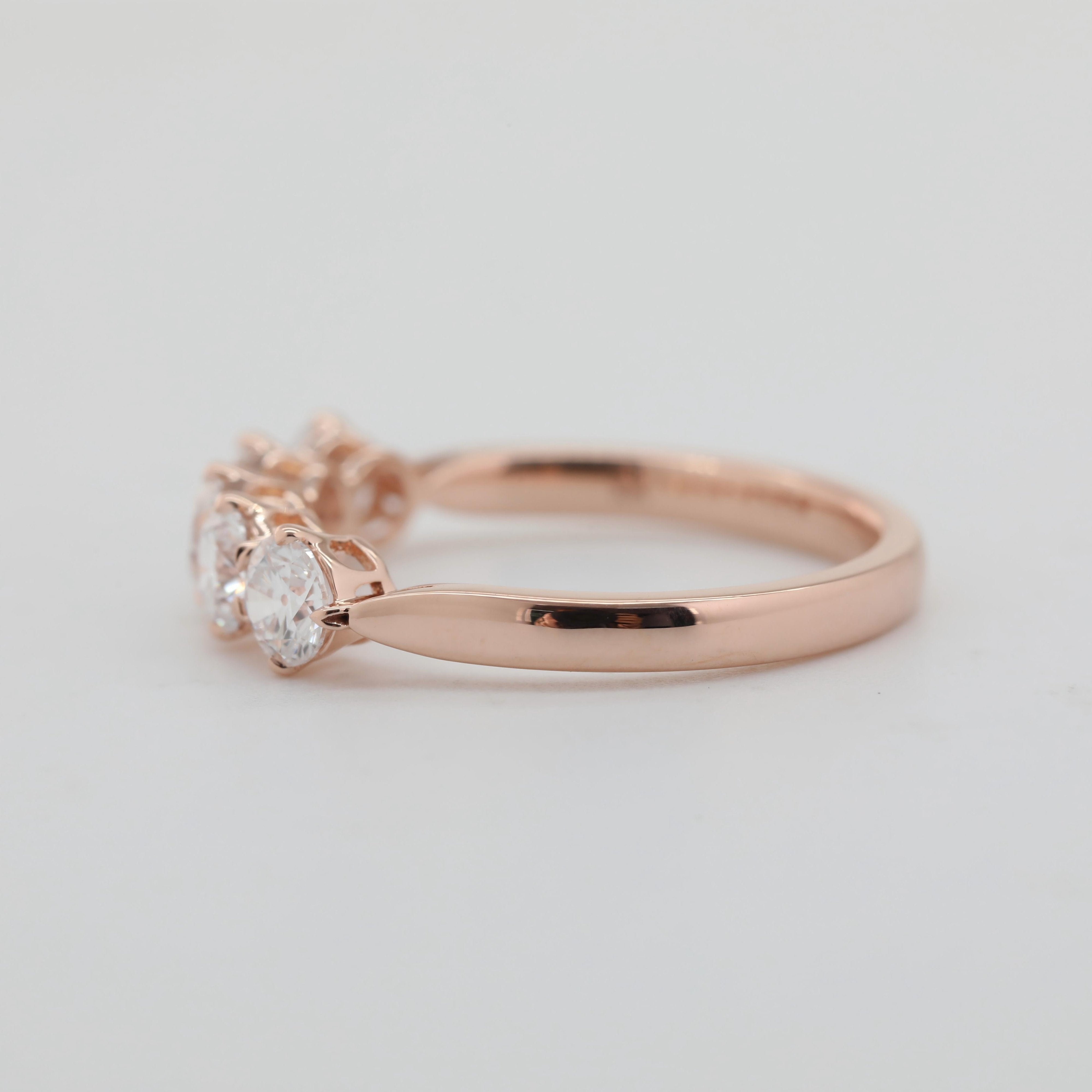 10K Rose Gold Old European Cut Lab Diamond 5 Stone Ring - MMR