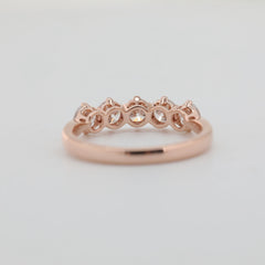 10K Rose Gold Old European Cut Lab Diamond 5 Stone Ring - MMR