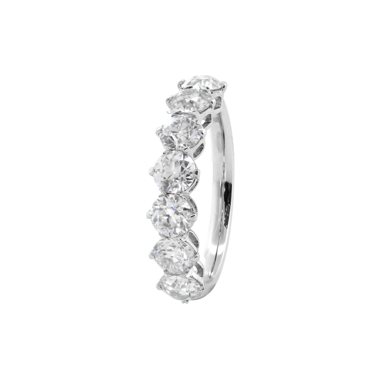 10K White Gold 4mm Old European Cut Moissanite Eternity Band - MMR